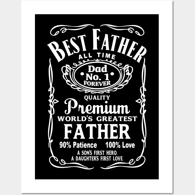 Best Father All Time Premium World's Greatest Father Wall Art by luxembourgertreatable